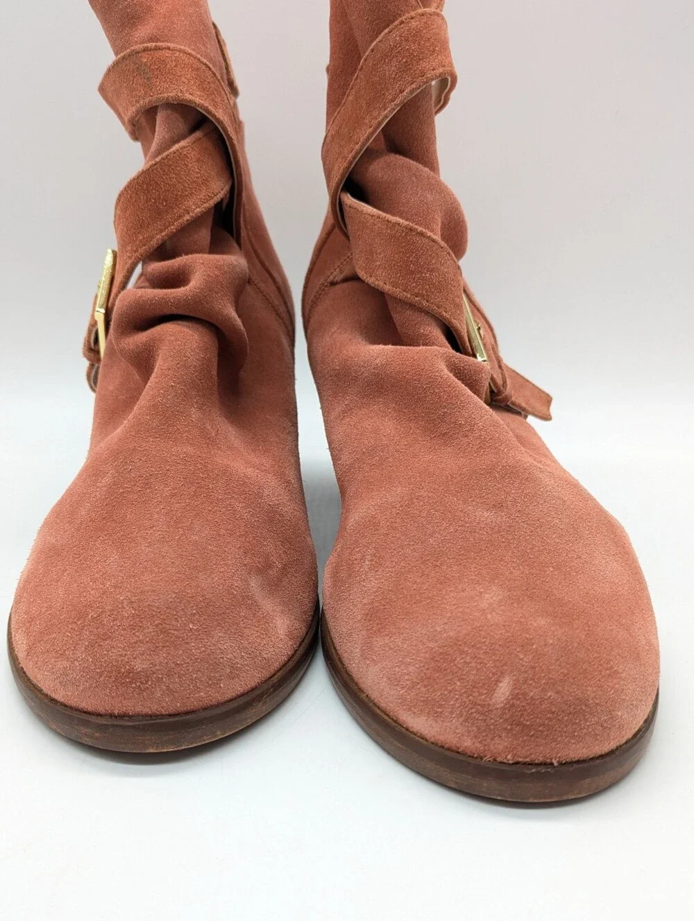 Matisse Harper Burnt Orange Suede Leather  Heeled Ankle Bootie 11
